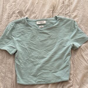 Aritzia Contour Light Blue Crop Top